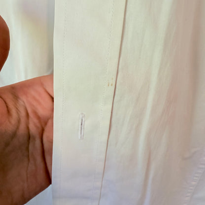 Raoul Size 16/41 X-Slim Fit White Dress Shirt Gingham Check Trim