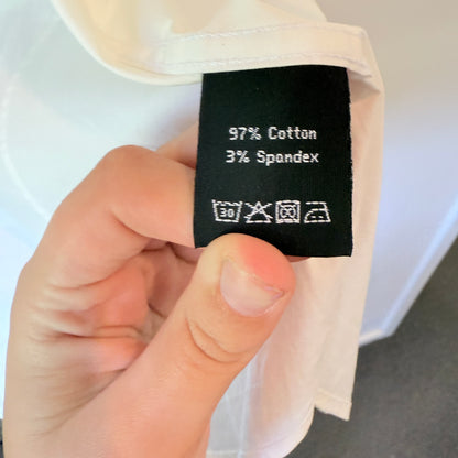 Raoul Size 16/41 X-Slim Fit White Dress Shirt Gingham Check Trim