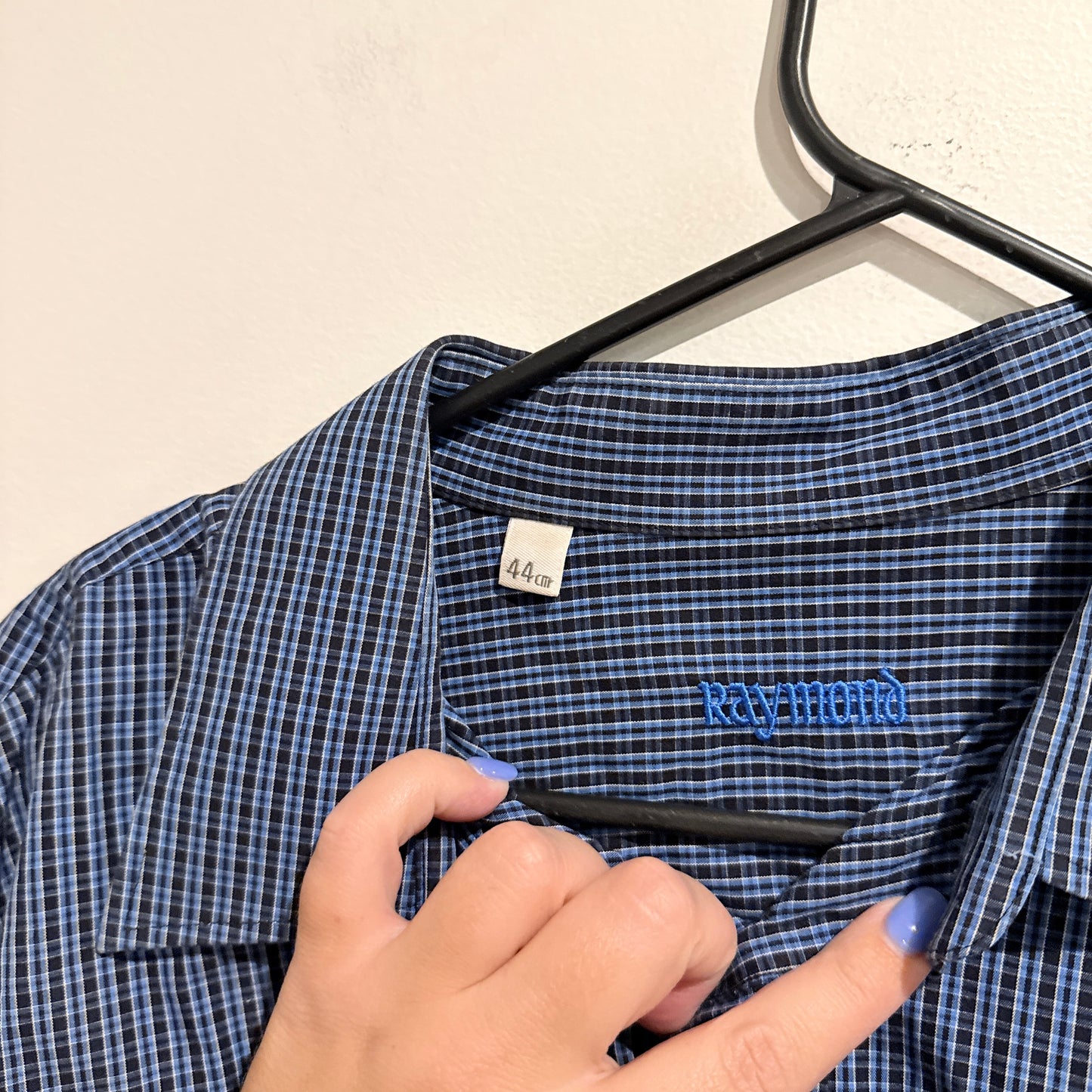 Raymond Check Button-Up Shirt Blue - 44