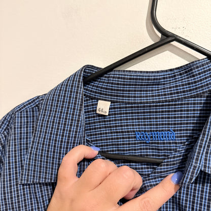 Raymond Check Button-Up Shirt Blue - 44