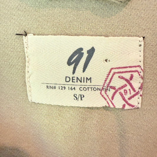 Cotton On 91 Denim Size S/P Tan Denim Jacket Zipper Chest Pocket