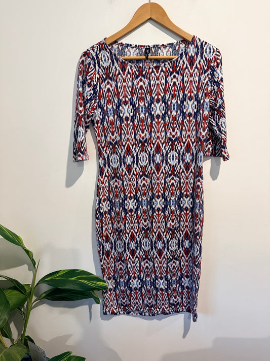 Network Size 10/34 Printed Sheath Dress