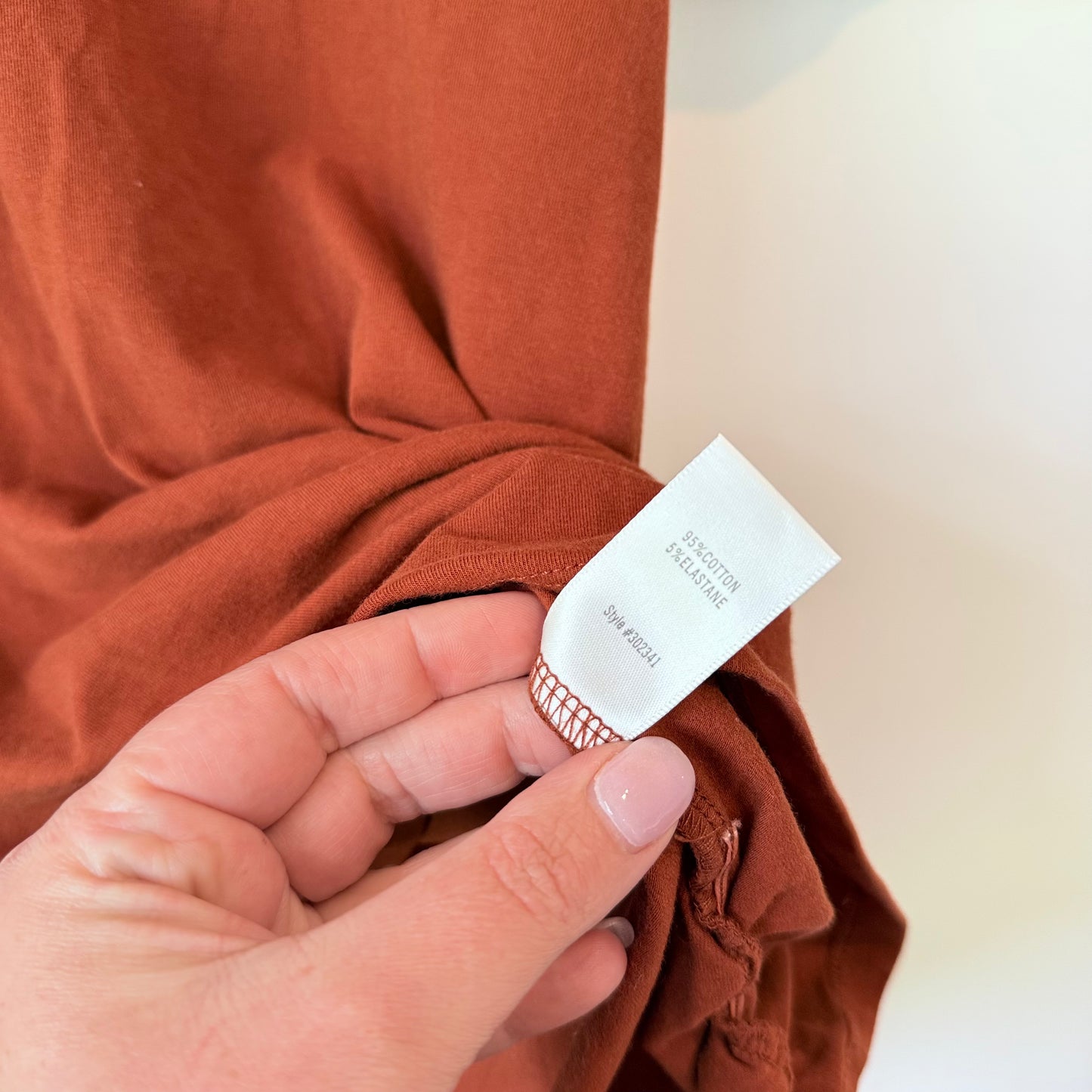 Witchery Size S Rust Square-Neck Puff Sleeve Knotted Top