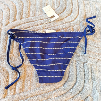 Cozi by Jennifer Hawkins Navy & White Striped Tie-Side Bikini Pant Size 8