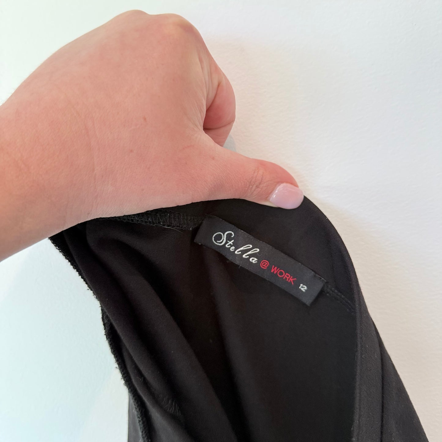 Stella @ Work Size 12 Black Pencil Skirt with Front Slit