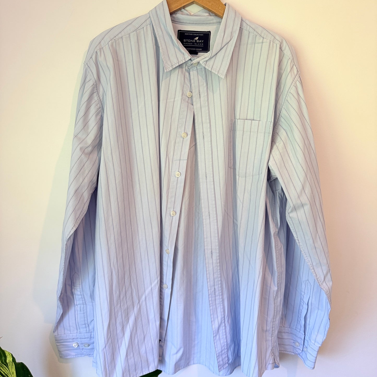 Stone Bay Size XXL Striped Long-Sleeve Cotton Shirt