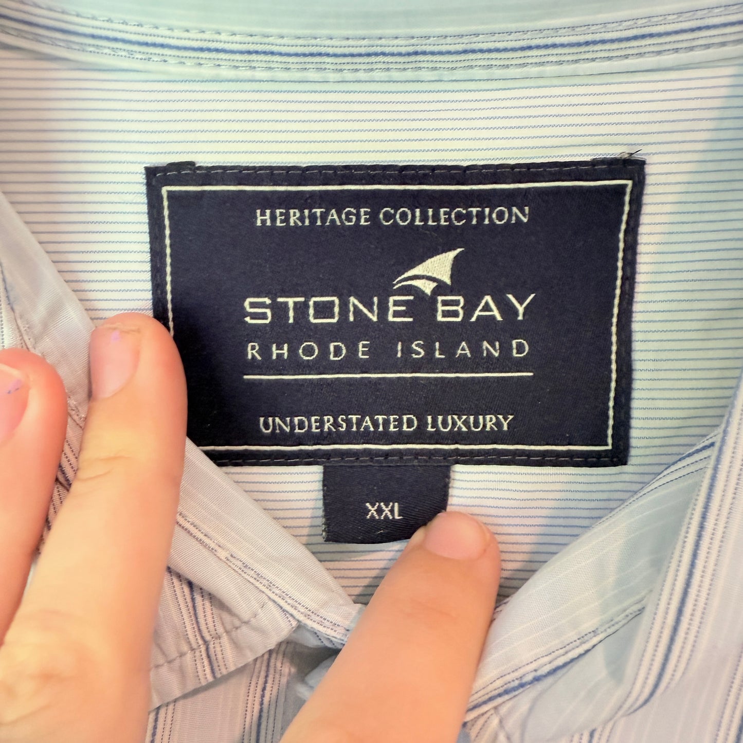 Stone Bay Size XXL Striped Long-Sleeve Cotton Shirt