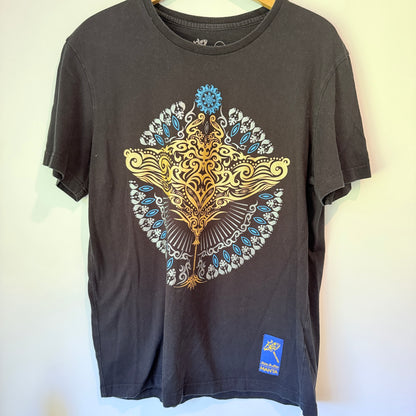 Manta Size 2XL Black Cotton T-Shirt