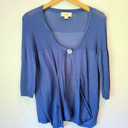Cllippe (?) NZ Designed Size S Blue Cardigan