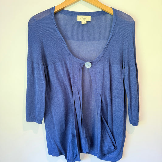 Cllippe (?) NZ Designed Size S Blue Cardigan