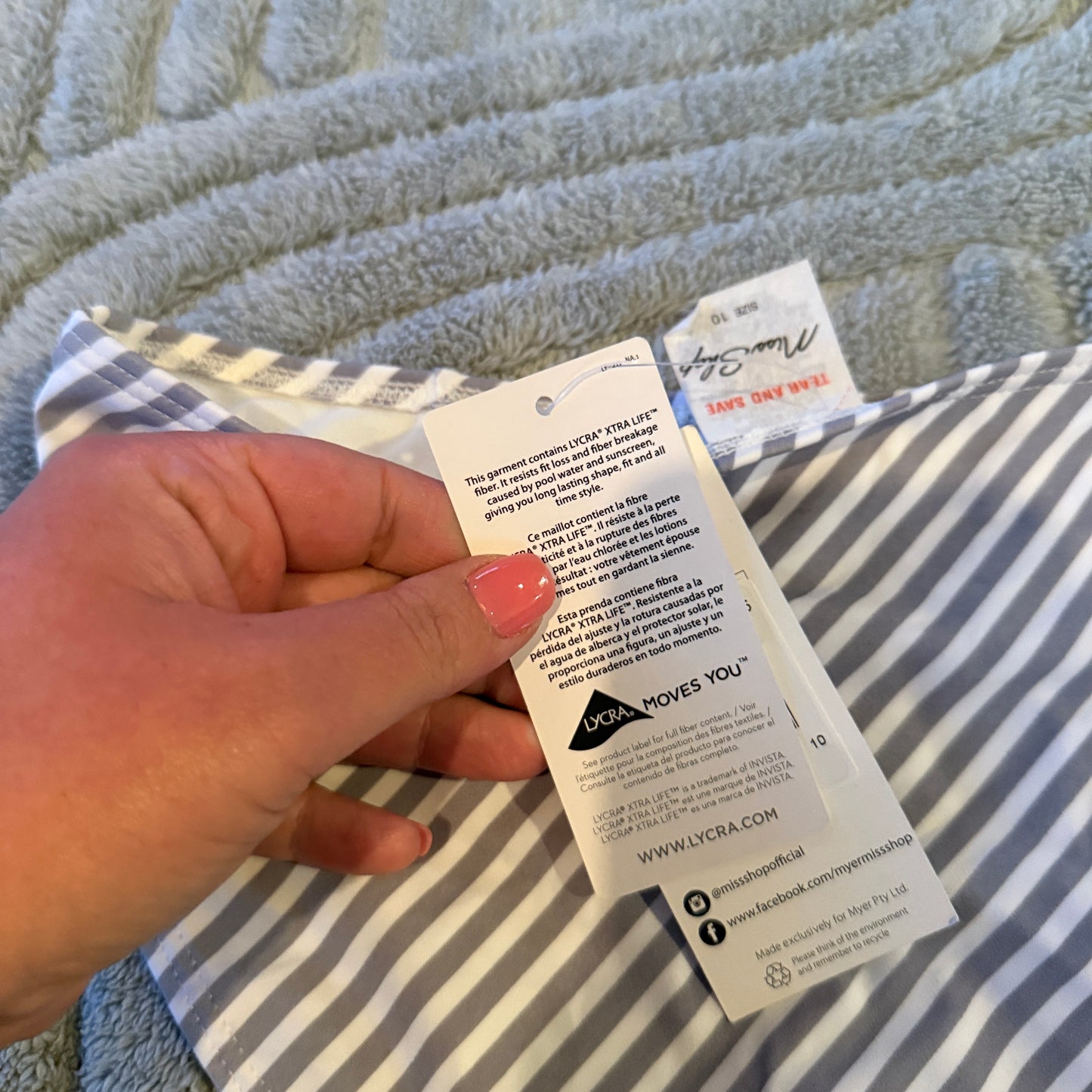 Miss Shop Striped Bikini Bottoms - Size 10