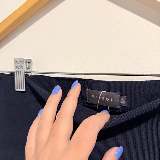 Mirrou Ribbed Pencil Skirt Navy - S