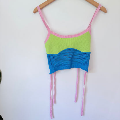 One Size Crochet Tie Back Top