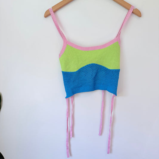 One Size Crochet Tie Back Top