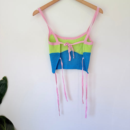 One Size Crochet Tie Back Top