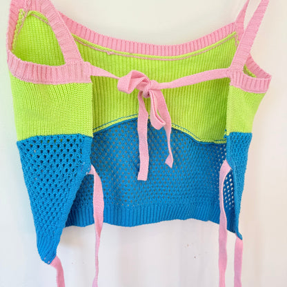 One Size Crochet Tie Back Top