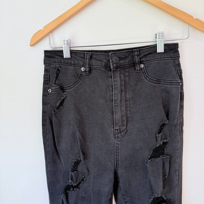 Glasson Size 10 Black Skinny Leg Distressed Jeans