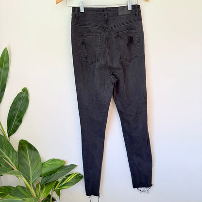 Glasson Size 10 Black Skinny Leg Distressed Jeans