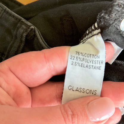 Glasson Size 10 Black Skinny Leg Distressed Jeans