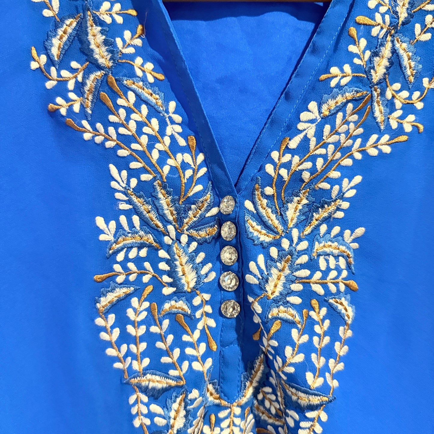 Brand Unknown Embroidered Tunic Blue - L / 42cm U/Arm