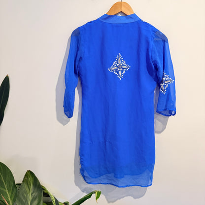Brand Unknown Embroidered Tunic Blue - L / 42cm U/Arm