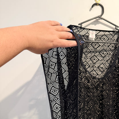 Cotton On Body Black Mesh Beach Cover-Up Dress – Size S/M