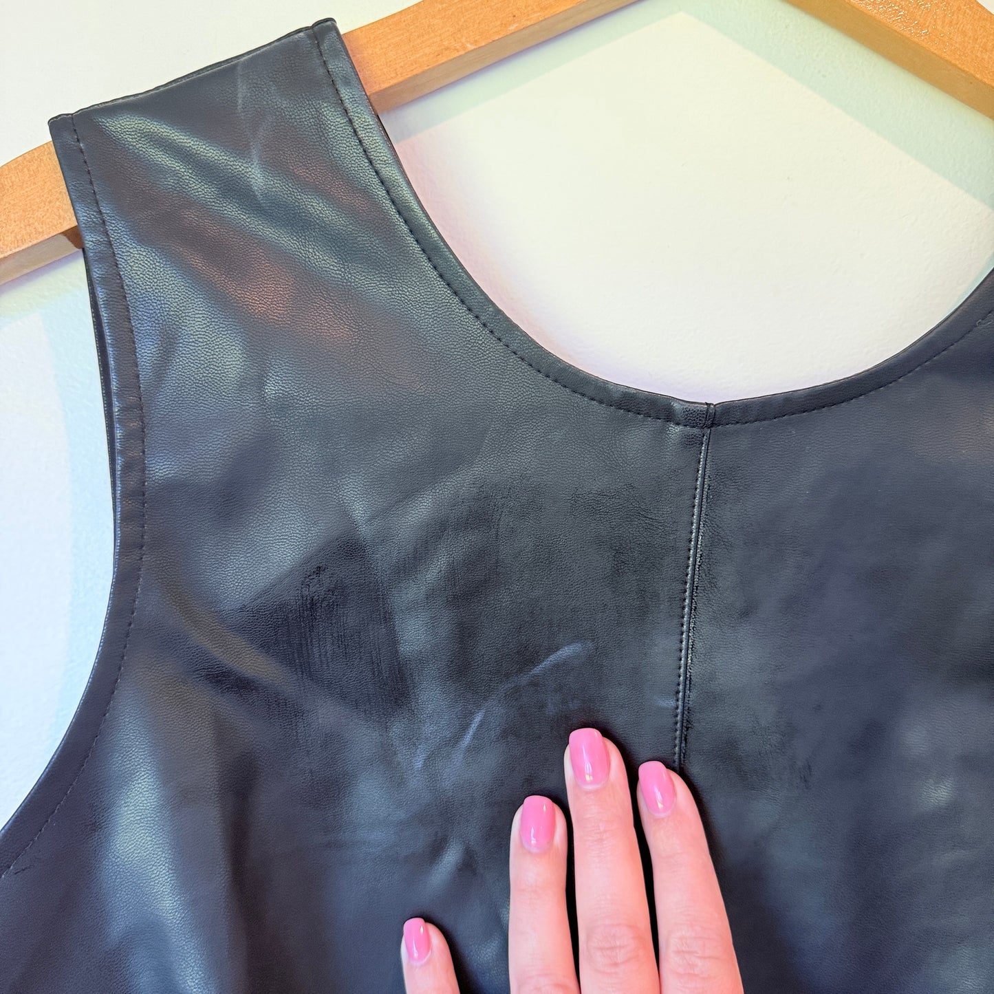 Atmos & Here Size 12 Faux Leather Tunic