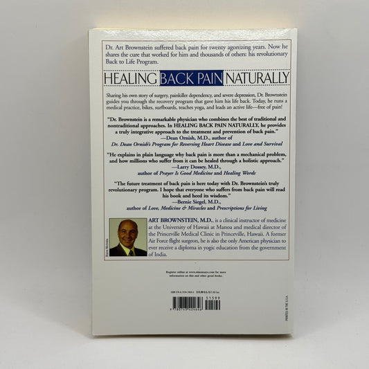 Healing Back Pain Naturally by Art Brownstein, M.D.