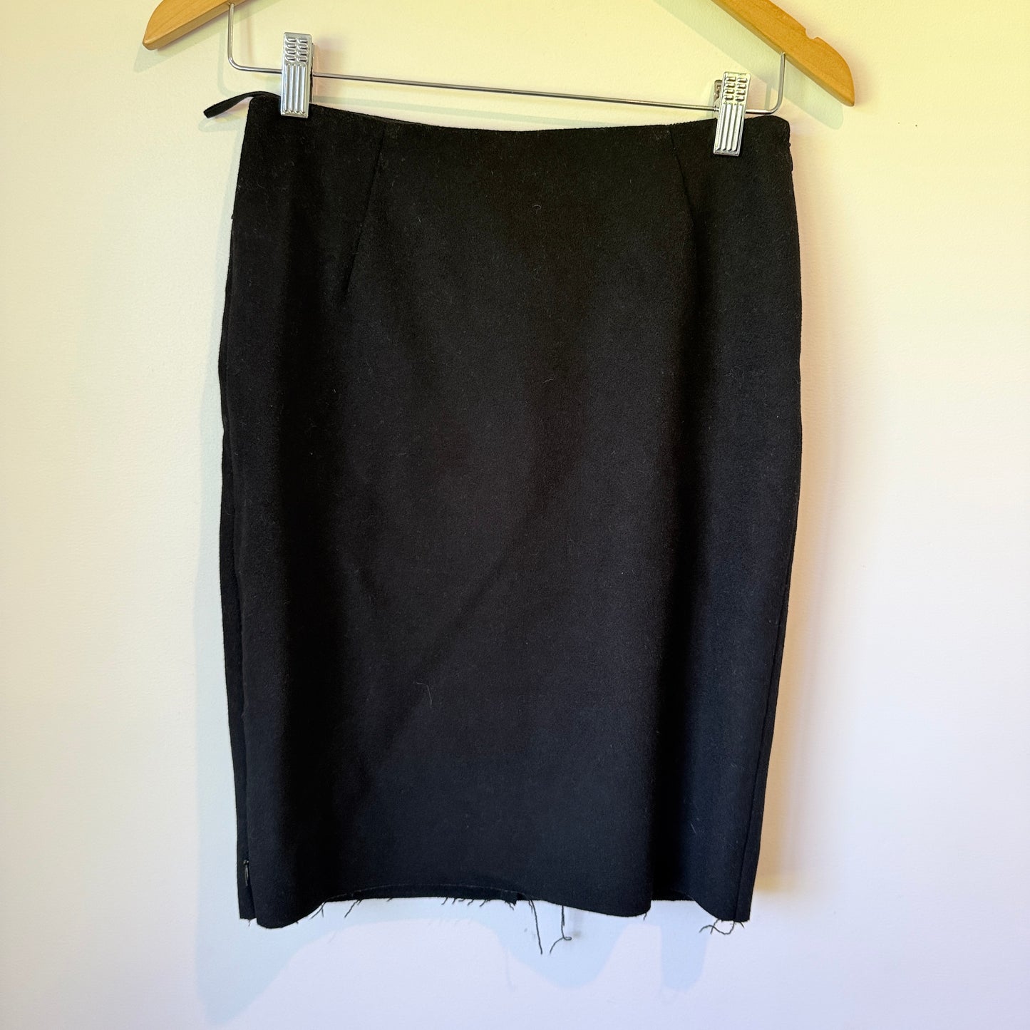 Acne Size 34 Black Wool Pencil Skirt