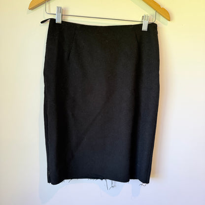 Acne Size 34 Black Wool Pencil Skirt