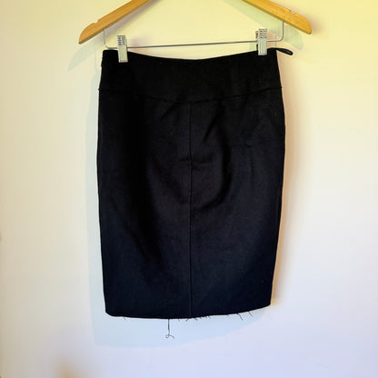 Acne Size 34 Black Wool Pencil Skirt