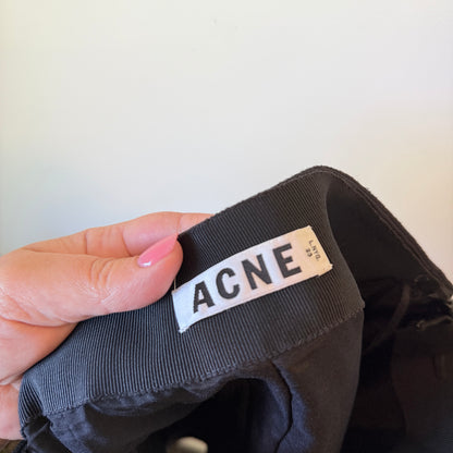 Acne Size 34 Black Wool Pencil Skirt