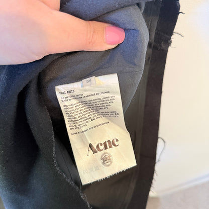 Acne Size 34 Black Wool Pencil Skirt