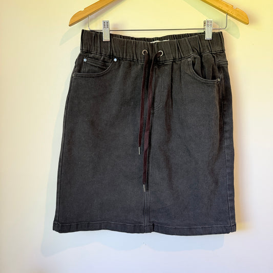 FXWDENIM Size 8 Dark Grey A-Line Denim Skirt