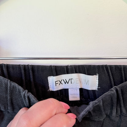 FXWDENIM Size 8 Dark Grey A-Line Denim Skirt