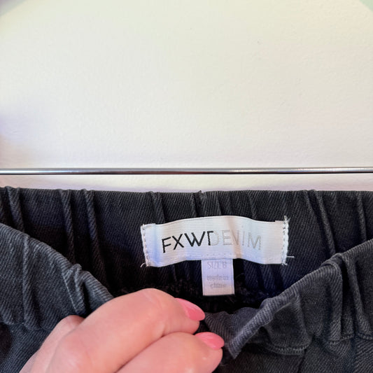 FXWDENIM Size 8 Dark Grey A-Line Denim Skirt