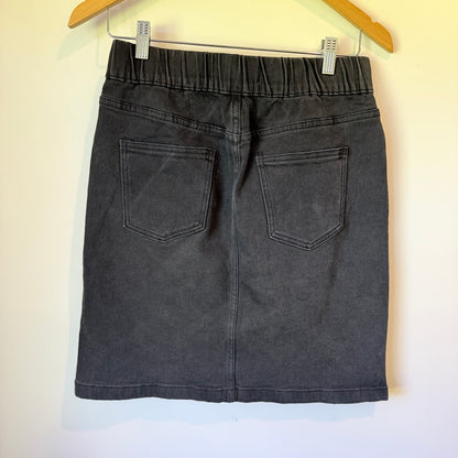 FXWDENIM Size 8 Dark Grey A-Line Denim Skirt