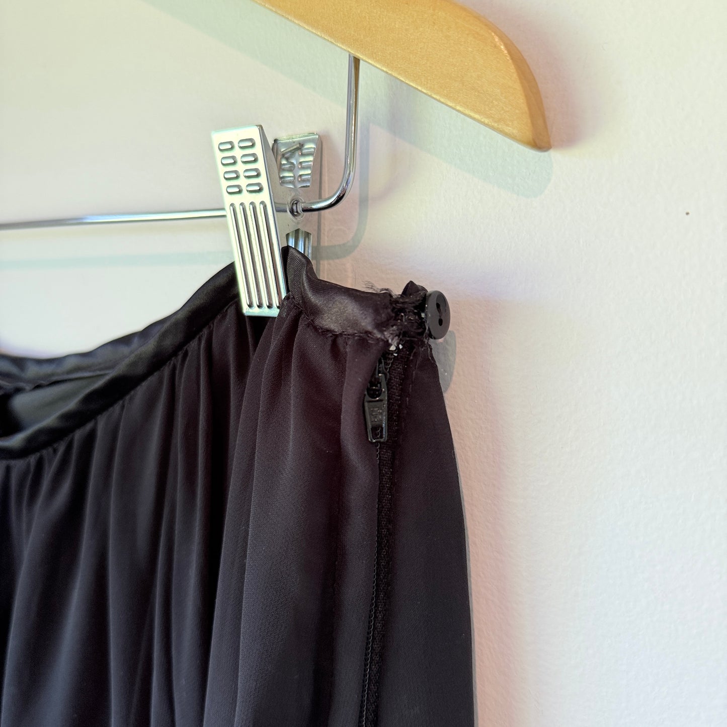 Black Full Layered Maxi Skirt - Waist 86cm