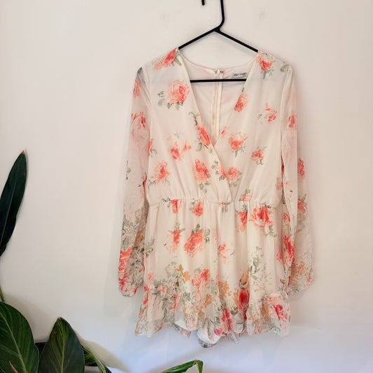 Paper Scissors Size M Long Sleeve Chiffon Minidress