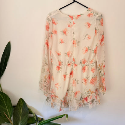 Paper Scissors Size M Long Sleeve Chiffon Minidress