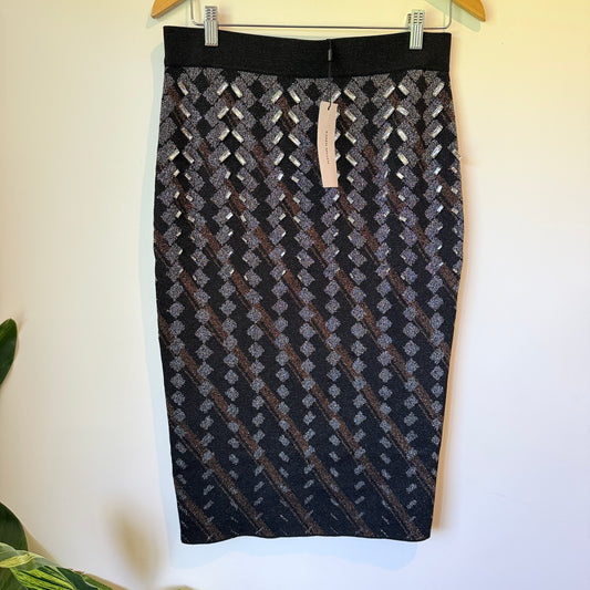Karen Millen Embellished Geo Jacquard Midi Skirt - Size L