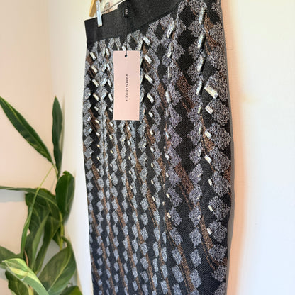 Karen Millen Embellished Geo Jacquard Midi Skirt - Size L