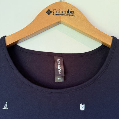 Huffer Castaway Amy Dress - Navy - Size 14