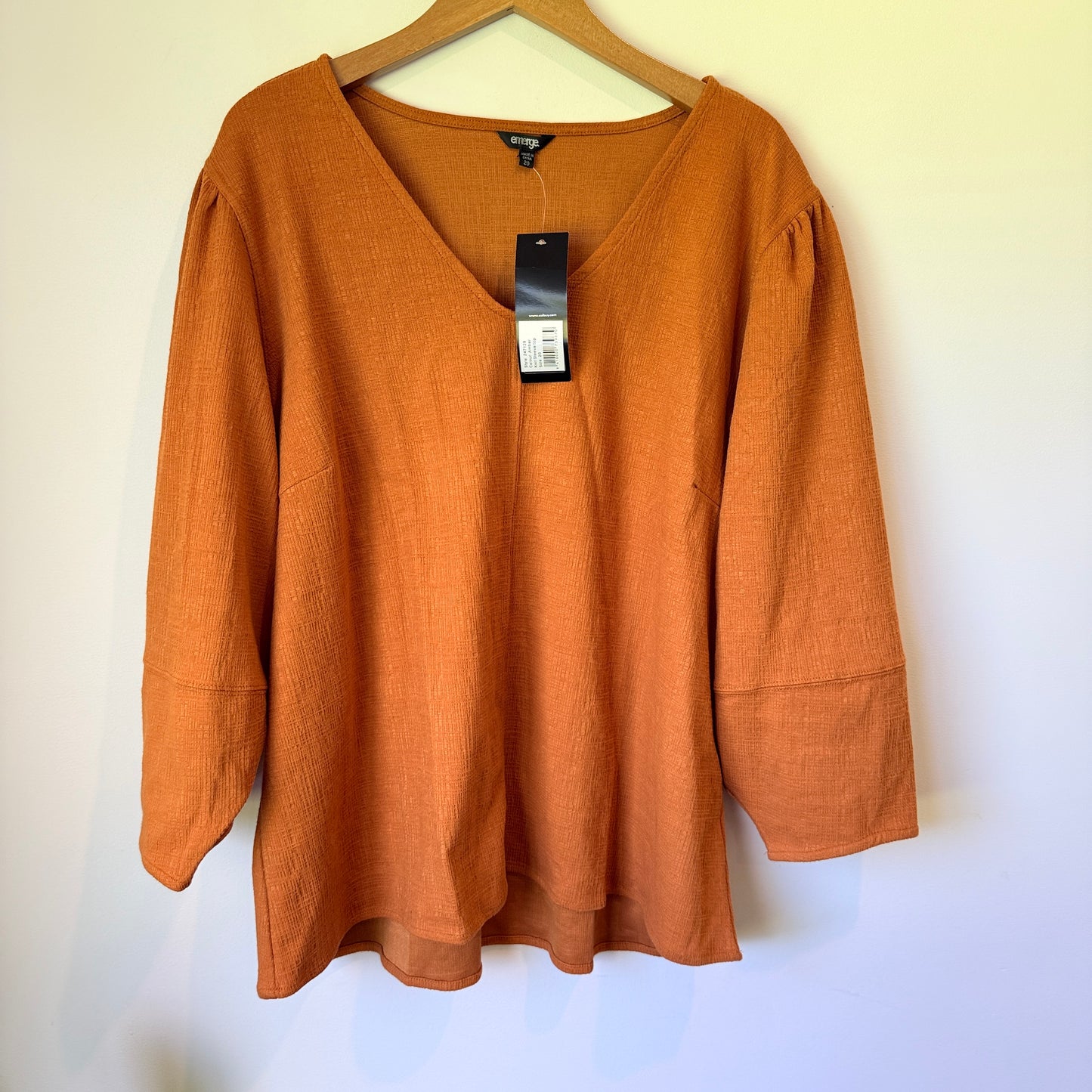 Emerge Amber Textured Top Size 20