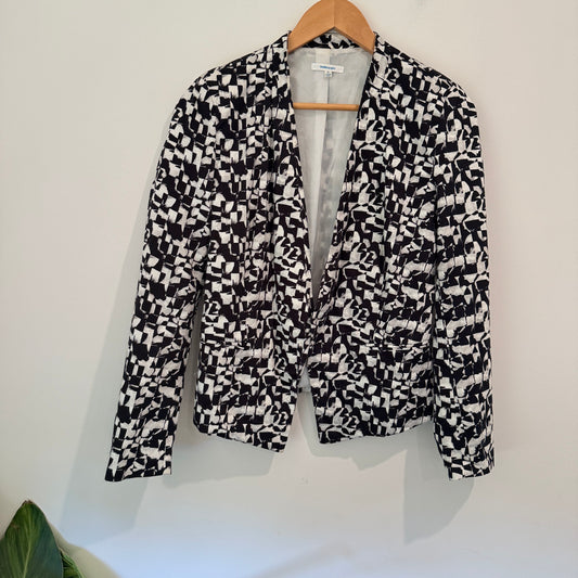 Valleygirl Abstract Print Blazer - Black/White - 10