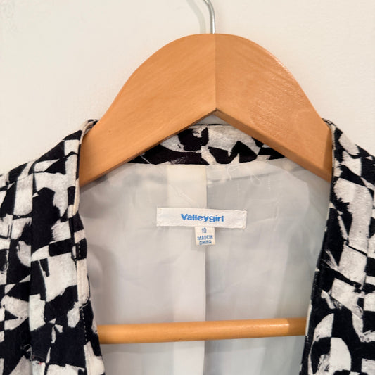 Valleygirl Abstract Print Blazer - Black/White - 10