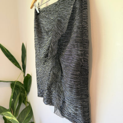 Superette Silver Metallic Ruffle Mini Skirt