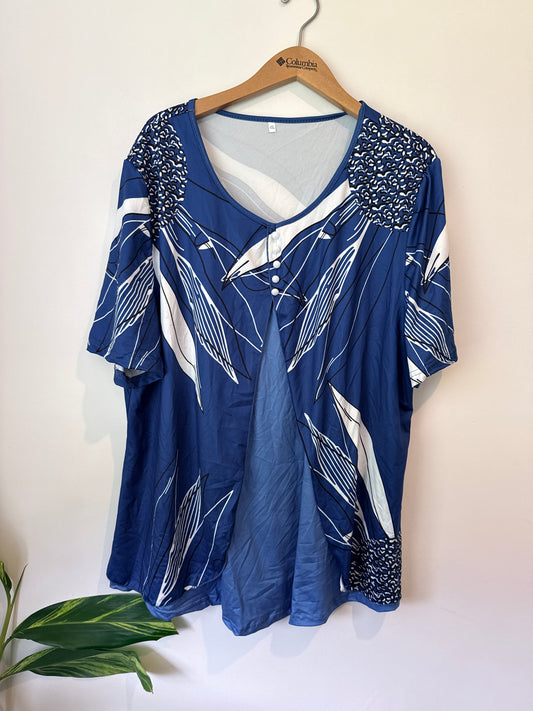 Brand Unknown U/Arm to U/Arm 64cm Leaf Print Tunic