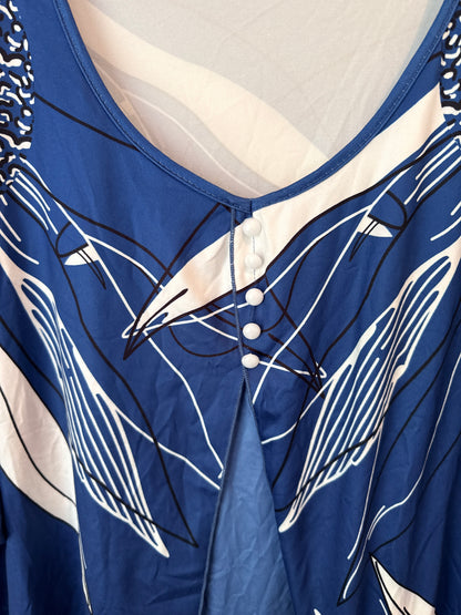 Brand Unknown U/Arm to U/Arm 64cm Leaf Print Tunic