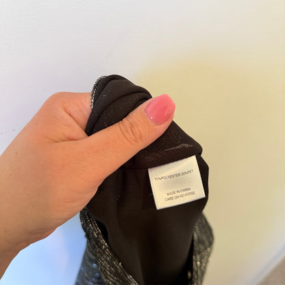 Superette Silver Metallic Ruffle Mini Skirt